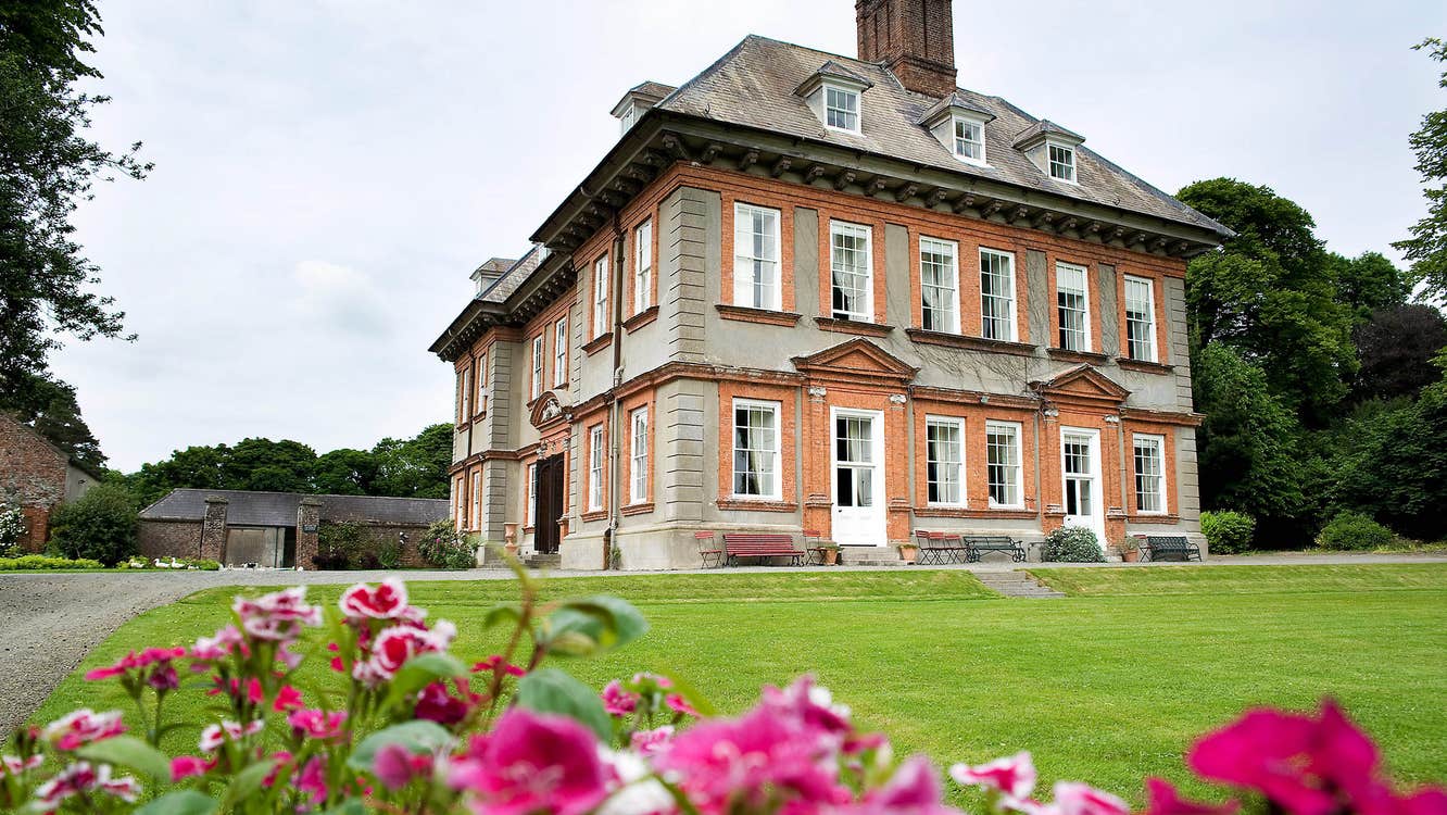 Green grass and colourful flowers at Beaulieu House and Gardens, County Louth