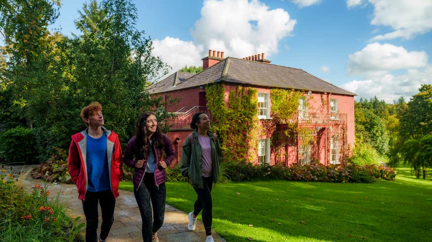 Three people at Glebe House and Gallery in County Donegal