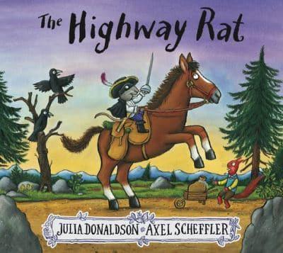 A children's book cover with an illustration of a brown horse with a rat riding them