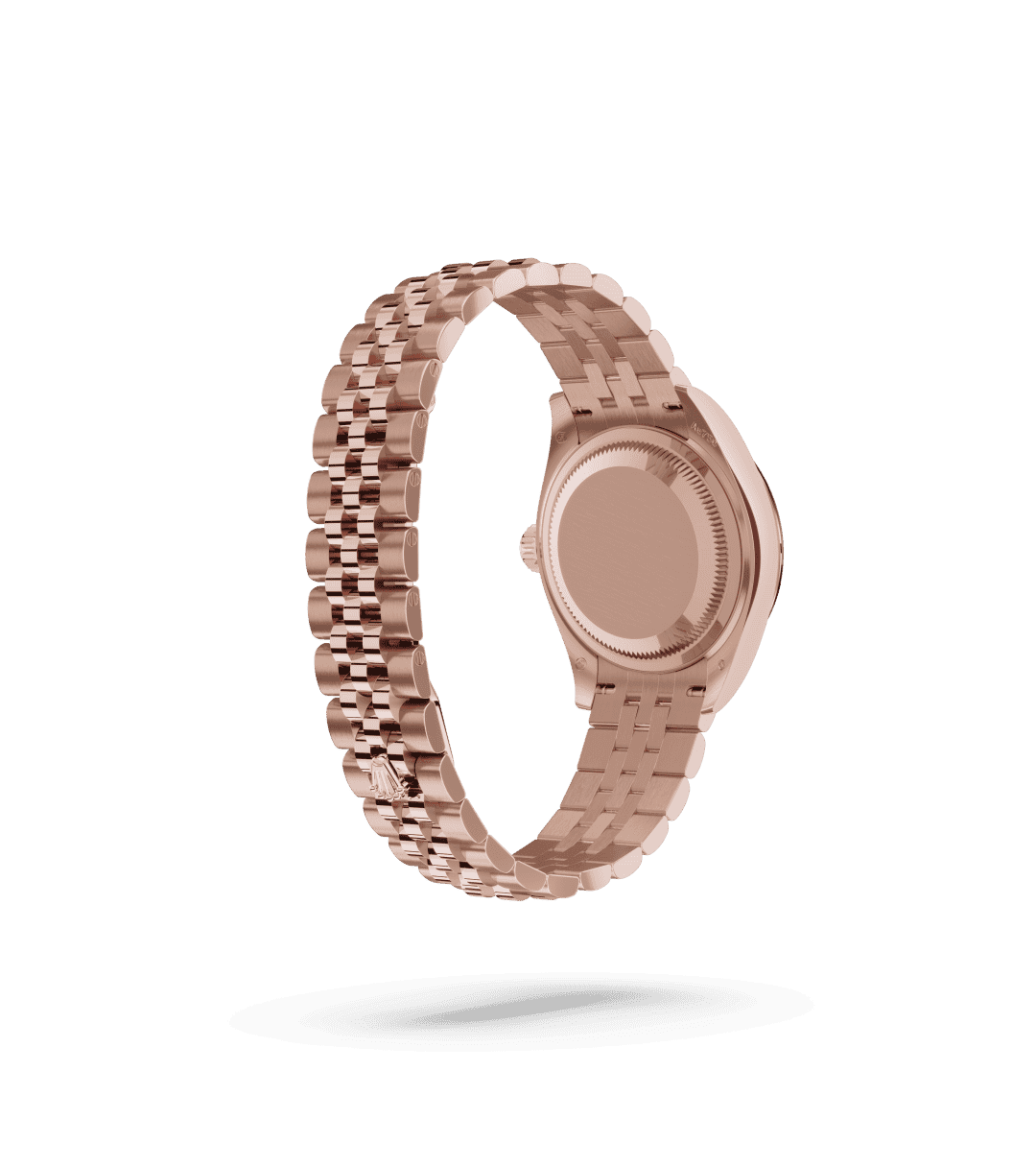 Rolex Lady-Datejust in Oyster, 28 mm, Everose gold with a Aubergine set with diamonds dial, Fluted bezel, and Jubilee, five-piece links bracelet